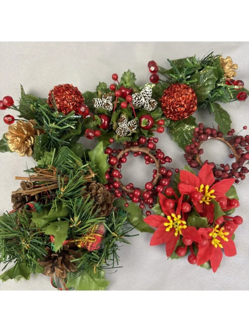 Lot Vintage Plastic Christmas Candle Rings 1